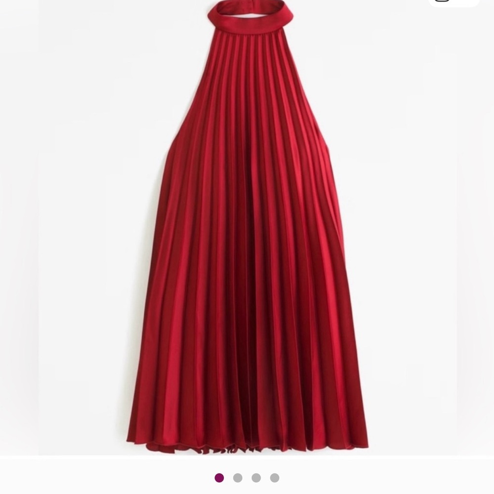 Abercrombie & Fitch Giselle pleated trapeze mini dress red